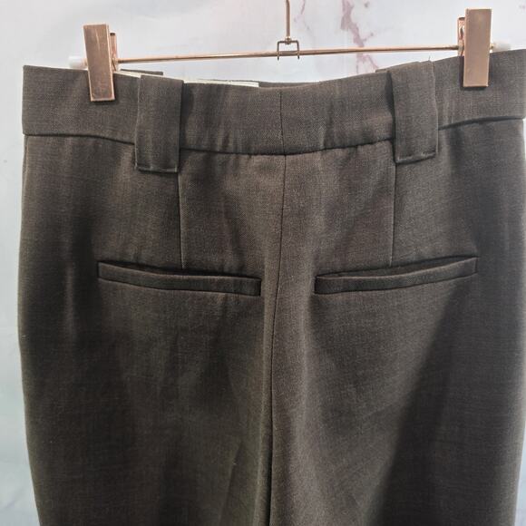 & Other Stories Pants Womens 6 Brown Chocolate High Rise Wide Leg Trouser Wool - Picture 6 of 11
